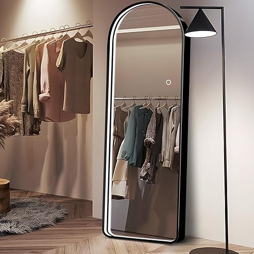 Miniatura 8 de soges Espejo de cuerpo completo con imágenes de alta definición, espejo de tocador arqueado para dormitorio y sala de estar, vidrio inastillable,