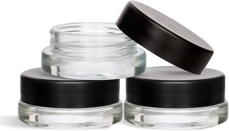 glass makeup jars
