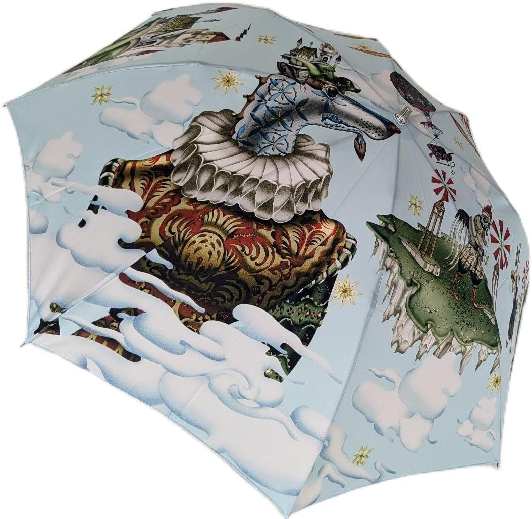 クラウス　ハーパニエミ　絵画のような折りたたみ雨傘　水色 クラウスハーパニエミ 晴雨兼用傘 新品 未使用品 クラウス