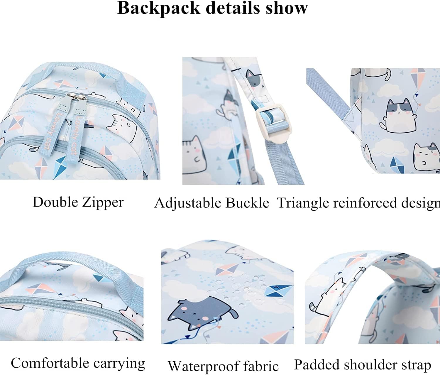 Daisy Prints Backpack for Girls Middle School Bookbag Elementary School Bags for Teens - Image 3