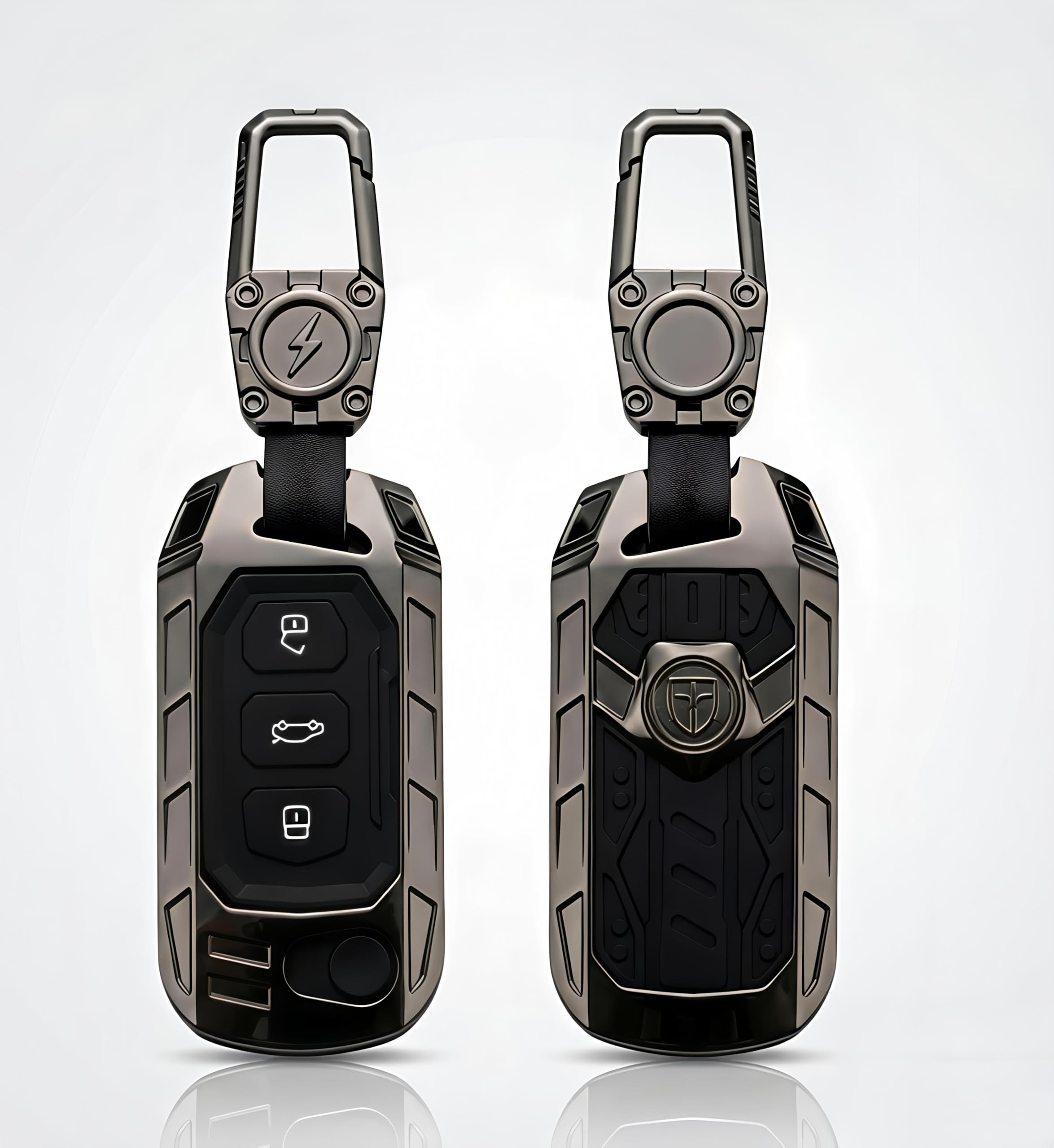 Arika® Metal Key Cover Compatible with Mahindra Scorpio N | 3XO | XUV 300 | Marazzo | XUV 700 | XUV 400 ev | Bolero | Thar Roxx 3 Button Flip Key (Metal Silicone)
