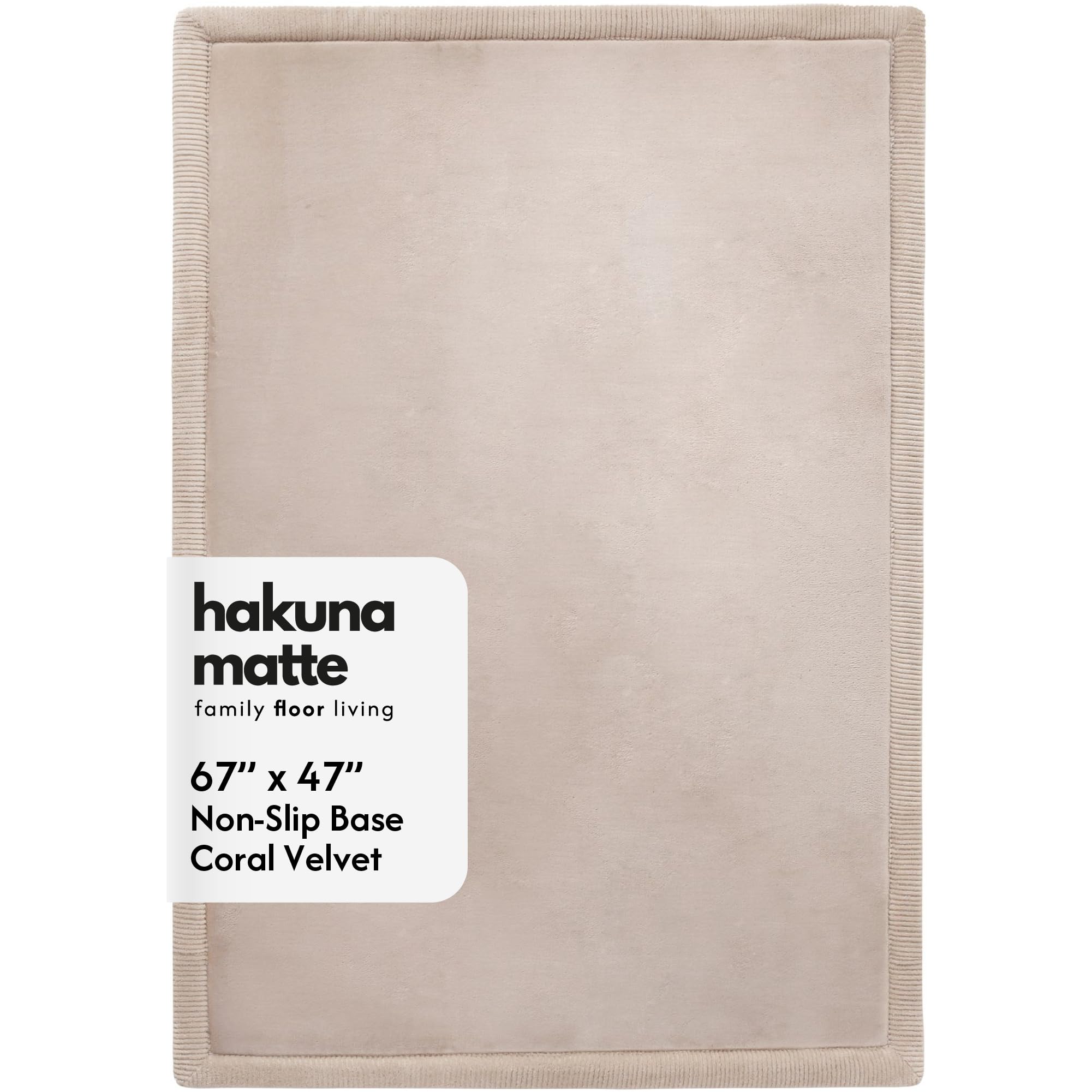 Hakuna Matte CloudSoft Baby Play Mat for Floor 47" x 67" Beige