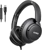 Auriculares USB C con cable para escuela, con micrófono y control de volumen, negro 1