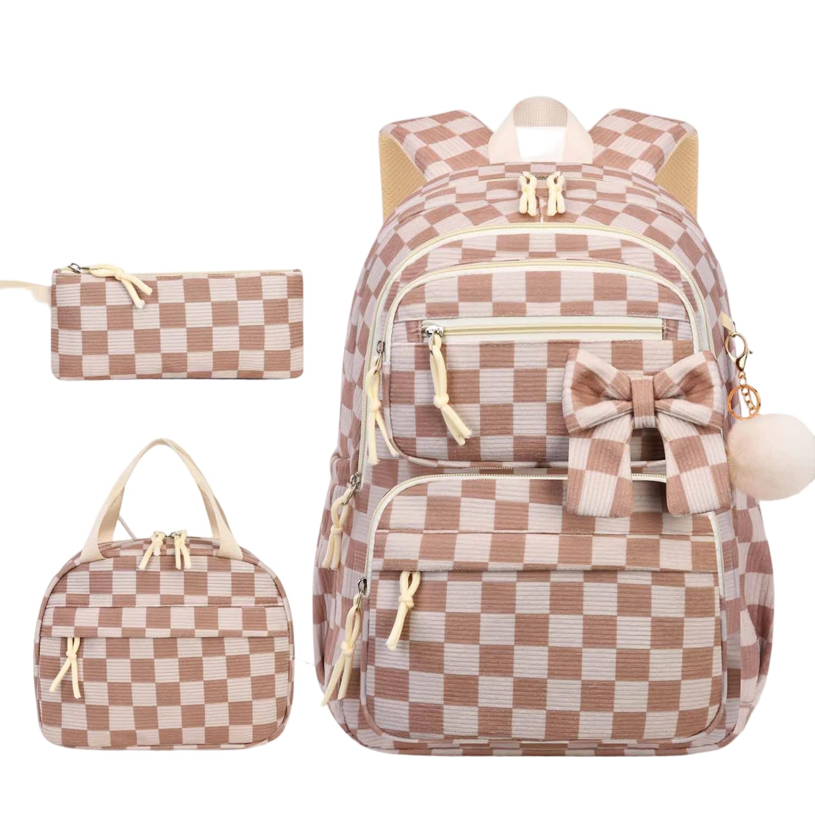 Personalisierter Pastell-Rucksack mit Brotdose & Federmäppchen | 45 × 32 × 16cm – 3-in-1 Set: Rucksack, Brotdose & Federmäppchen für Schule, Reise & Alltag.
