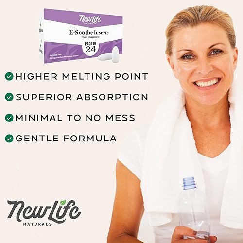 Miniatura 6 de NewLife Naturals Supositorios de vitamina E 38IU - Resequedad vaginal Irritación Menopausia Atrofia Alivio - Cuidado femenino totalmente natural sin