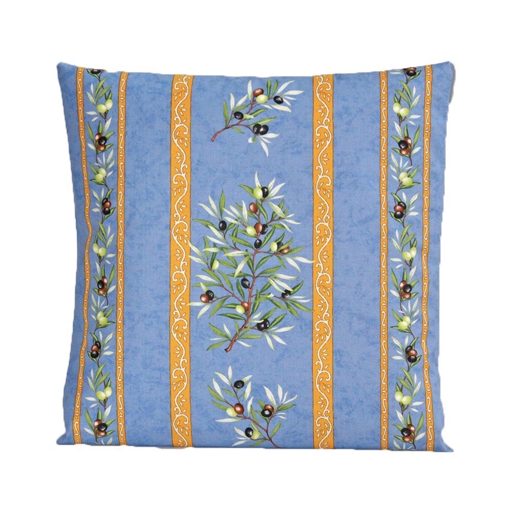 Water Resistant Pillow Cover Olives Branches in Blue