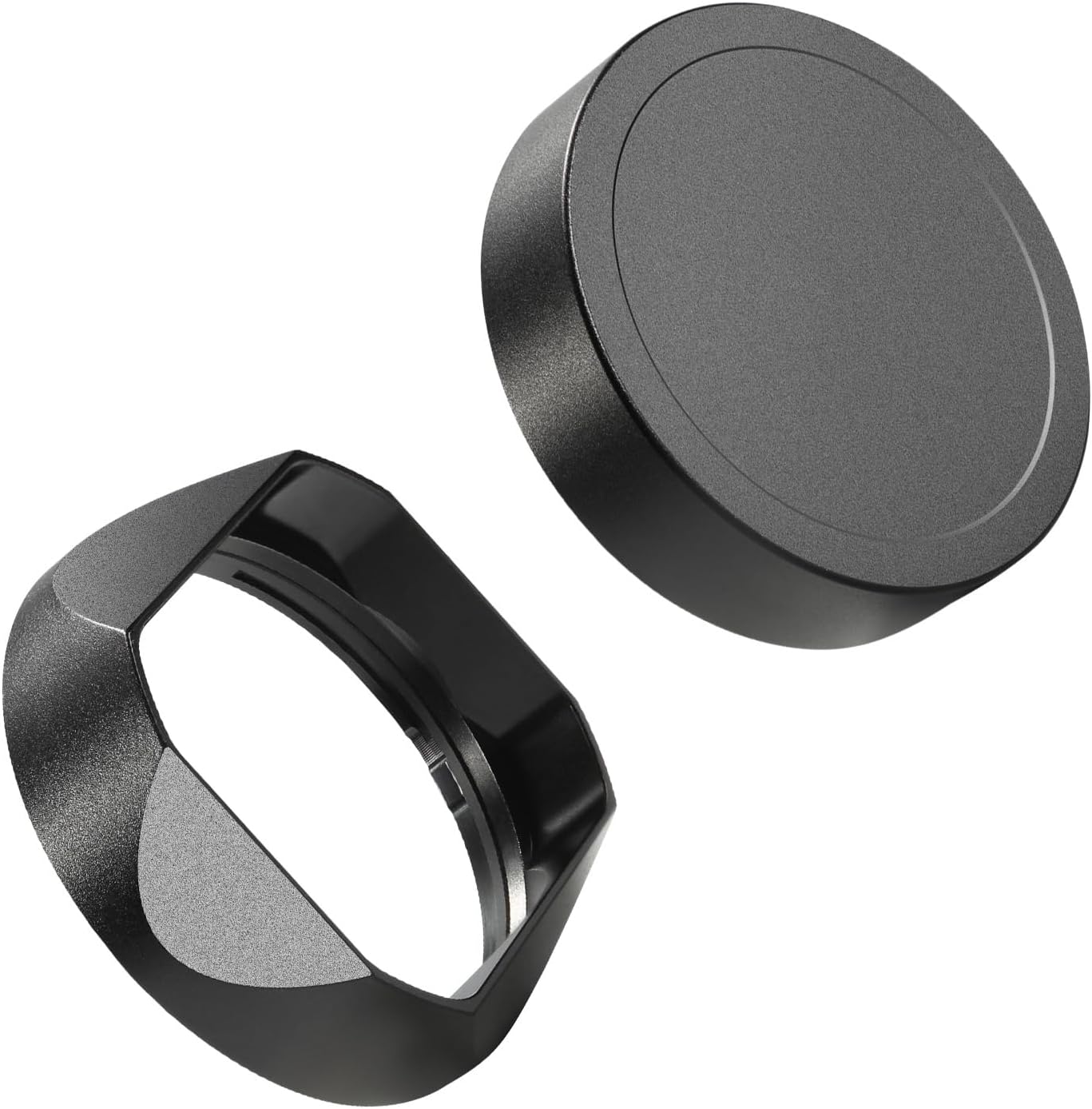 Metal Square Lens Hood for TTArtisan AF 40mm F2 AF 40mm f/2 40 F2 Camera Protection Accessory with Lens Cap (Black)