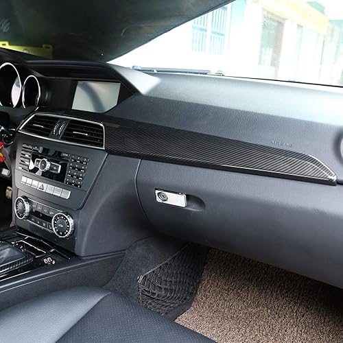 Miniatura 4 de Panel de cubierta de tablero de consola central de automóvil de fibra de carbono de grano de madera de pino ABS para Mercedes Benz Clase C W204