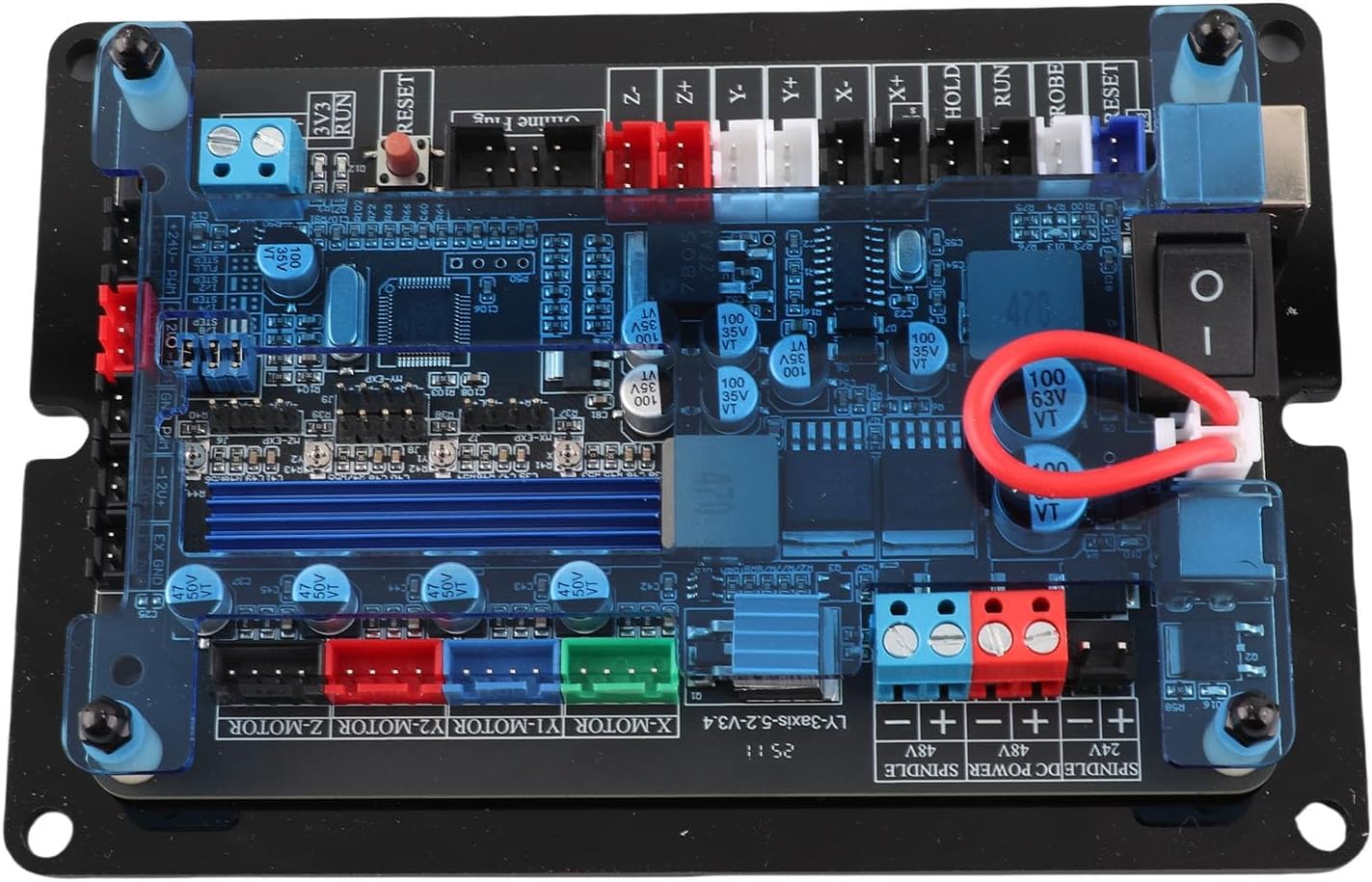 3 Axes GRBL Controller Board, 32 Bit Stepper Motor Driver Board with Dual Y Axes Drive and Offline Control, for Woodworking Engraving Machine and CNC Router