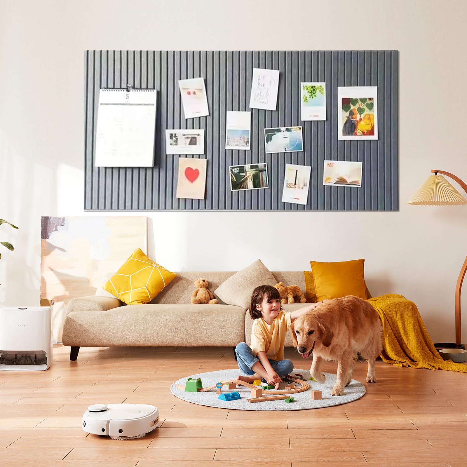 Tablón de anuncios de fieltro grande, autoadhesivo, 60 x 40 cm, tablero decorativo de fieltro, 0,9 cm de grosor, pizarra plegable para fotos, tableros de notas, tableros de anuncios, decoración de
