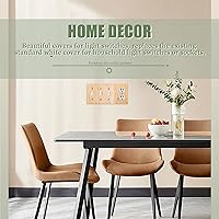 Vista 5 de 4 placas de interruptor de luz de palanca simple de madera maciza de 4.5 x 2.76 pulgadas, cubierta de interruptor de luz de bambú de calidad