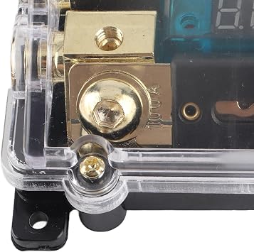 Universal Car Auto fuze Holder 100A with LED Digital Display, 1 in 2 Out Audio Amplifier Protection, Gold Plated and Design