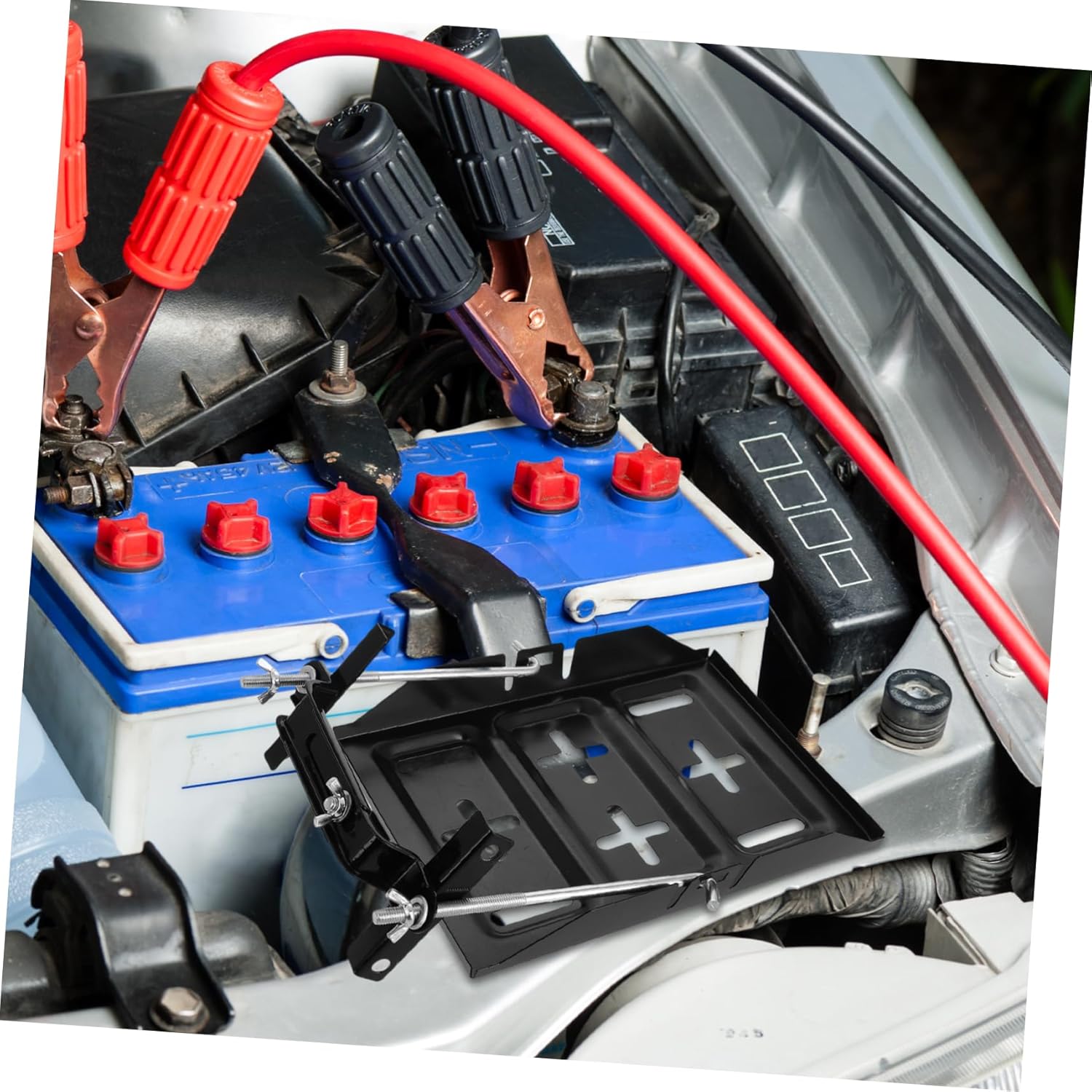 PRETYZOOM Adjustable Battery Tray Bracket Durable Metal Battery Holder for Cars and Boats Stable Support for Various Multi-vehicle Compatibility