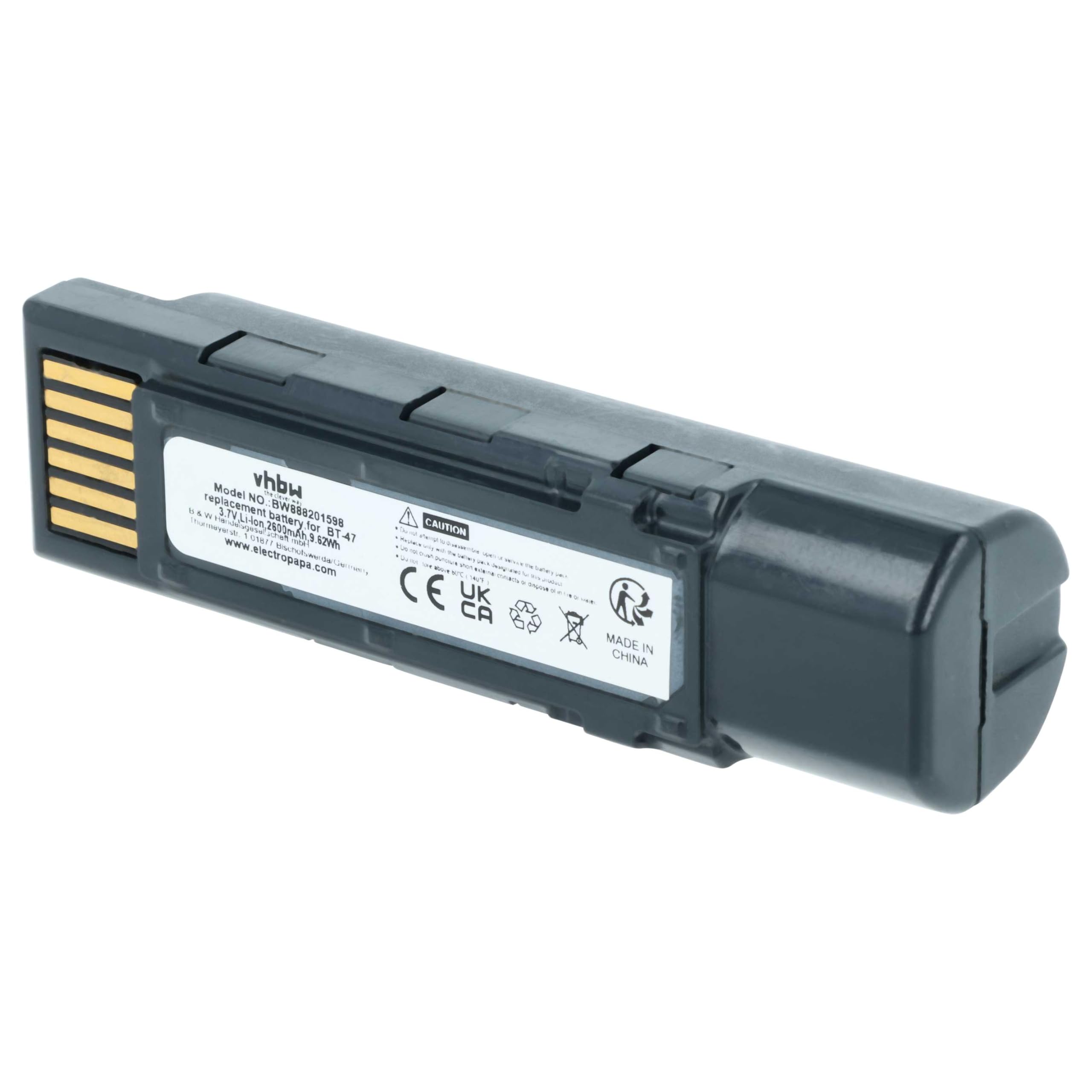 vhbw Akku Ersatz für Datalogic TW18050652 | 128004721, BT-47, RBP-GM45 für Barcodescanner POS (2600 mAh, 3,7 V, Li-Ion)