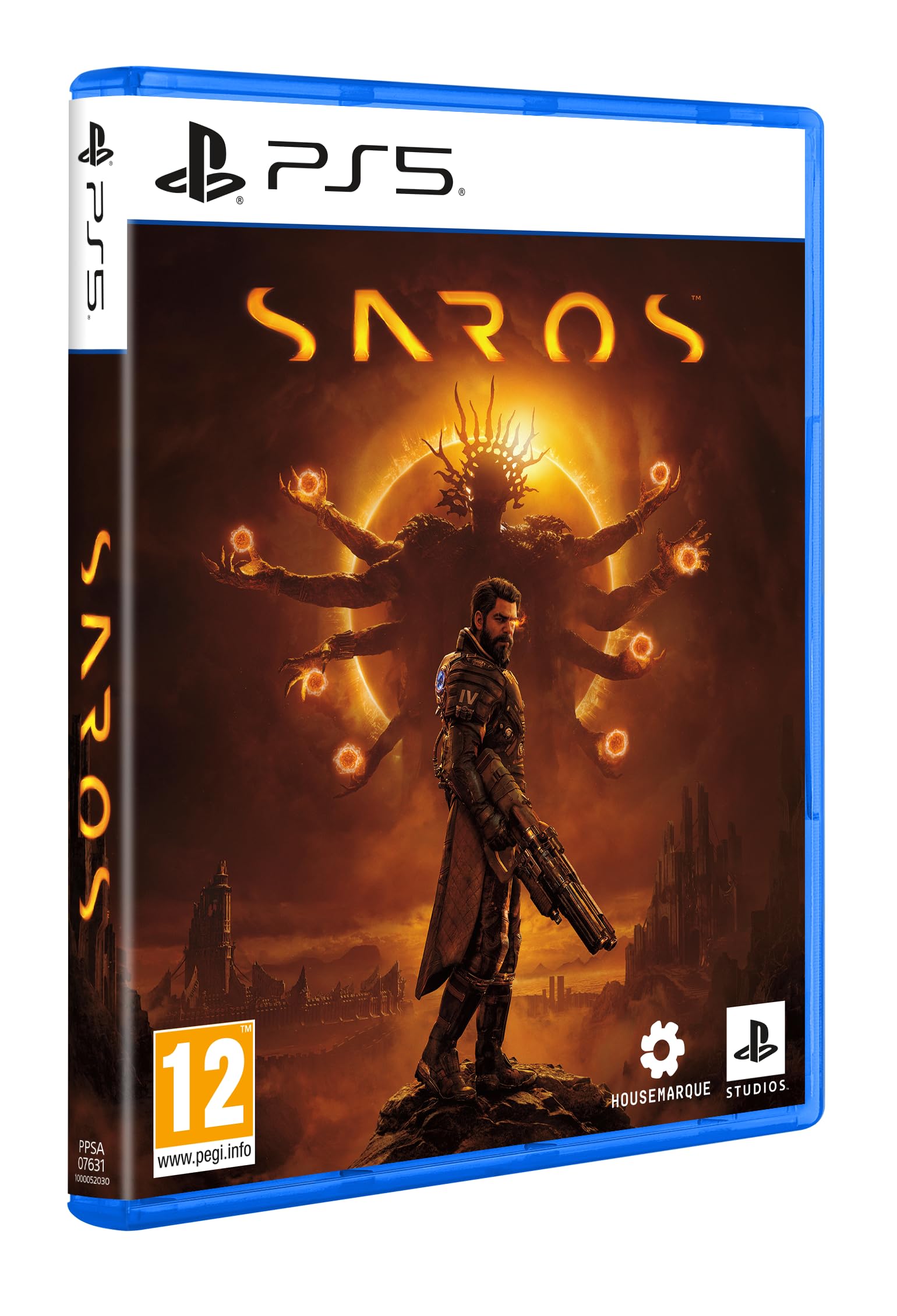 Sony, SAROS pour PlayStation 5, Jeu d'Action-Aventure Roguelike par Housemarque, Tir Cinématique, Optimisé pour PS5 Pro, Version Physique avec CD, en Français, 1 joueur, PEGI 12