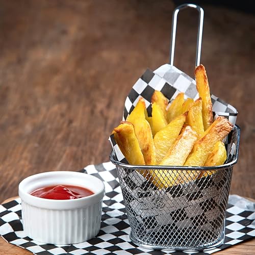 Miniatura 8 de Mini cesta para freír, 8 unidades, mini cesta para papas fritas de acero inoxidable, cestas de presentación de alimentos, colador de patatas,
