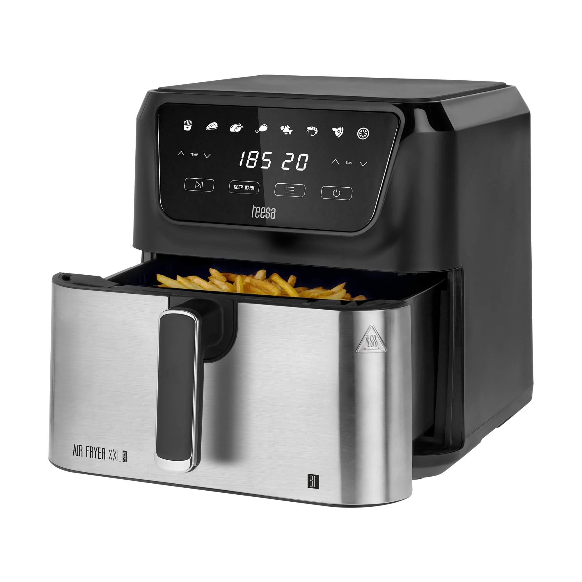 Teesa Frytkownica Beztłuszczowa DIGITAL AIR FRYER XXL Moc 1700W 8L Duża Misa 8 Programów Gotowania