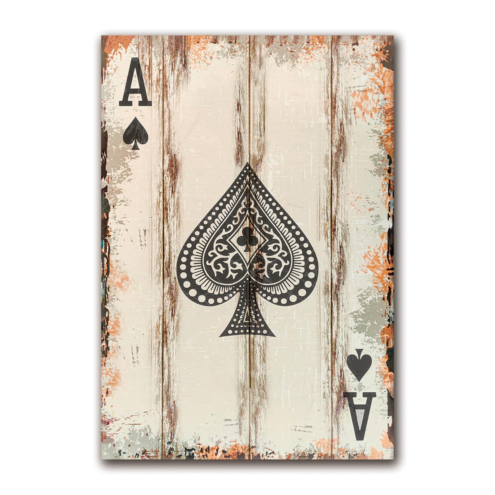 Tazweeq Poker Wall Decor, Vintage Metal Tin Sign, Retro Man Cave Decor, Antique Design for Home Bar Cafe Game Room, Durable & Fade-Resistant Wall Art