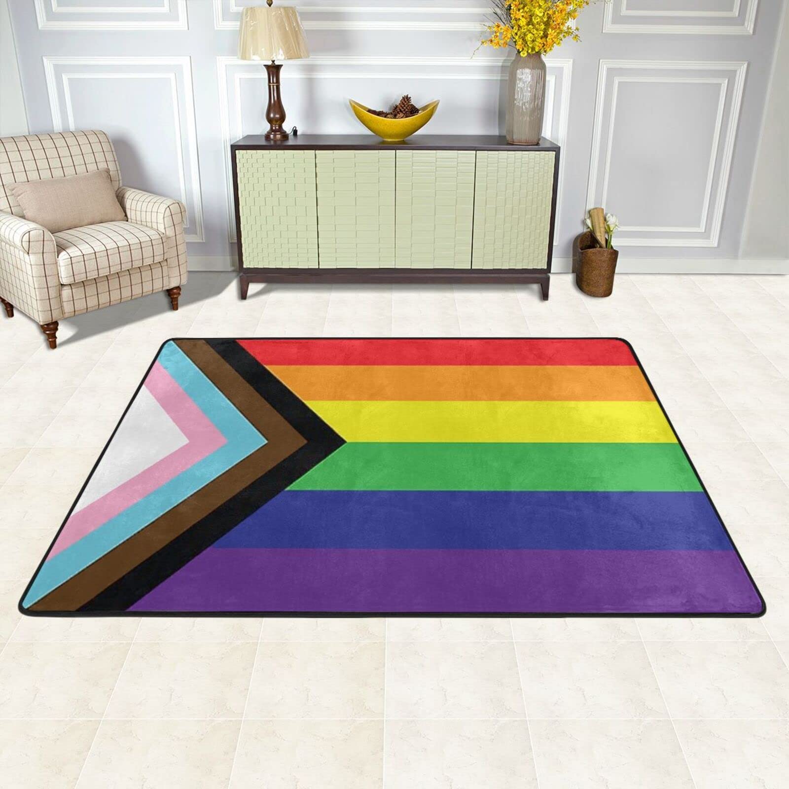 Amazon.com: NUSDB Progress Pride Flag Area Rug Living Room Bedroom