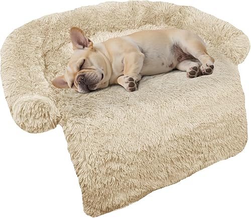 Miniatura 49 de Cama calmante para perro, tapete de felpa esponjosa para perros, protector de muebles con funda extraíble lavable para perros y gatos grandes,