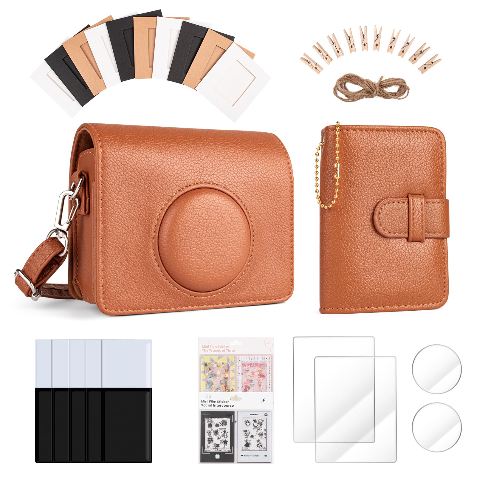 Custodia per fotocamera Mini evo e Fujii Instant Mini EVO, Kit marrone