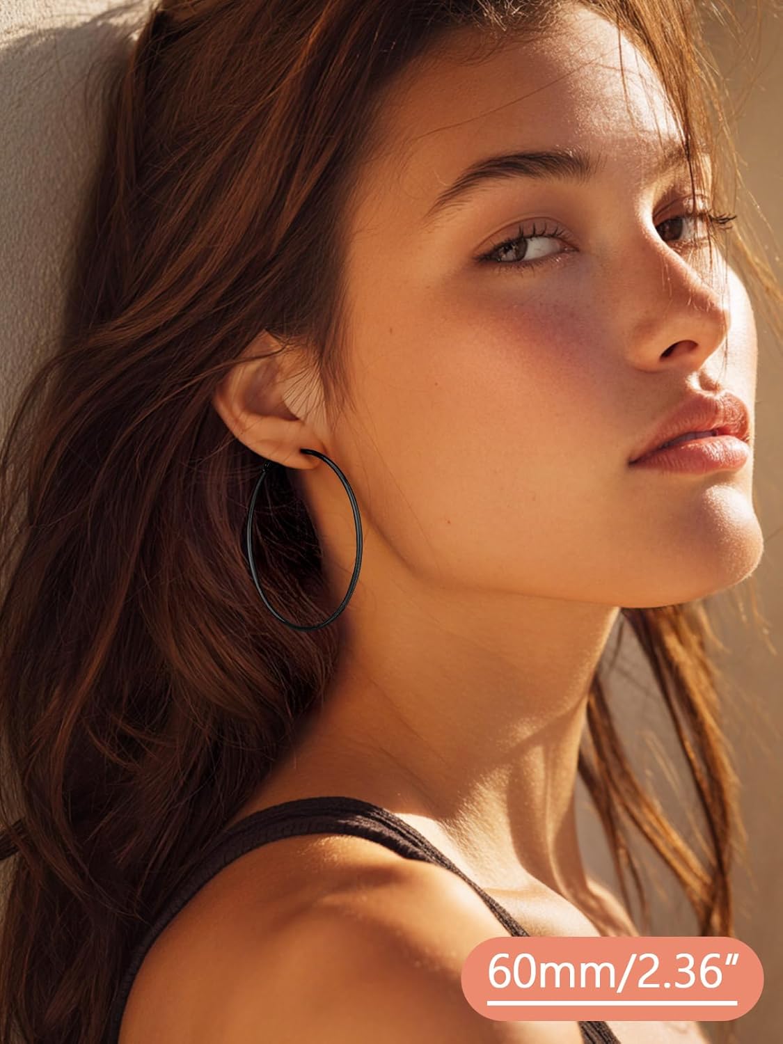 FaithHeart 2mm Thin Hoop Earrings for Women Hypoallergenic, Silver/Black/14K Gold Plated Stainless Steel Large Hoop Earrings for Women Lightweight Earring Trendy Jewelry, 20mm-100mm - Image 3