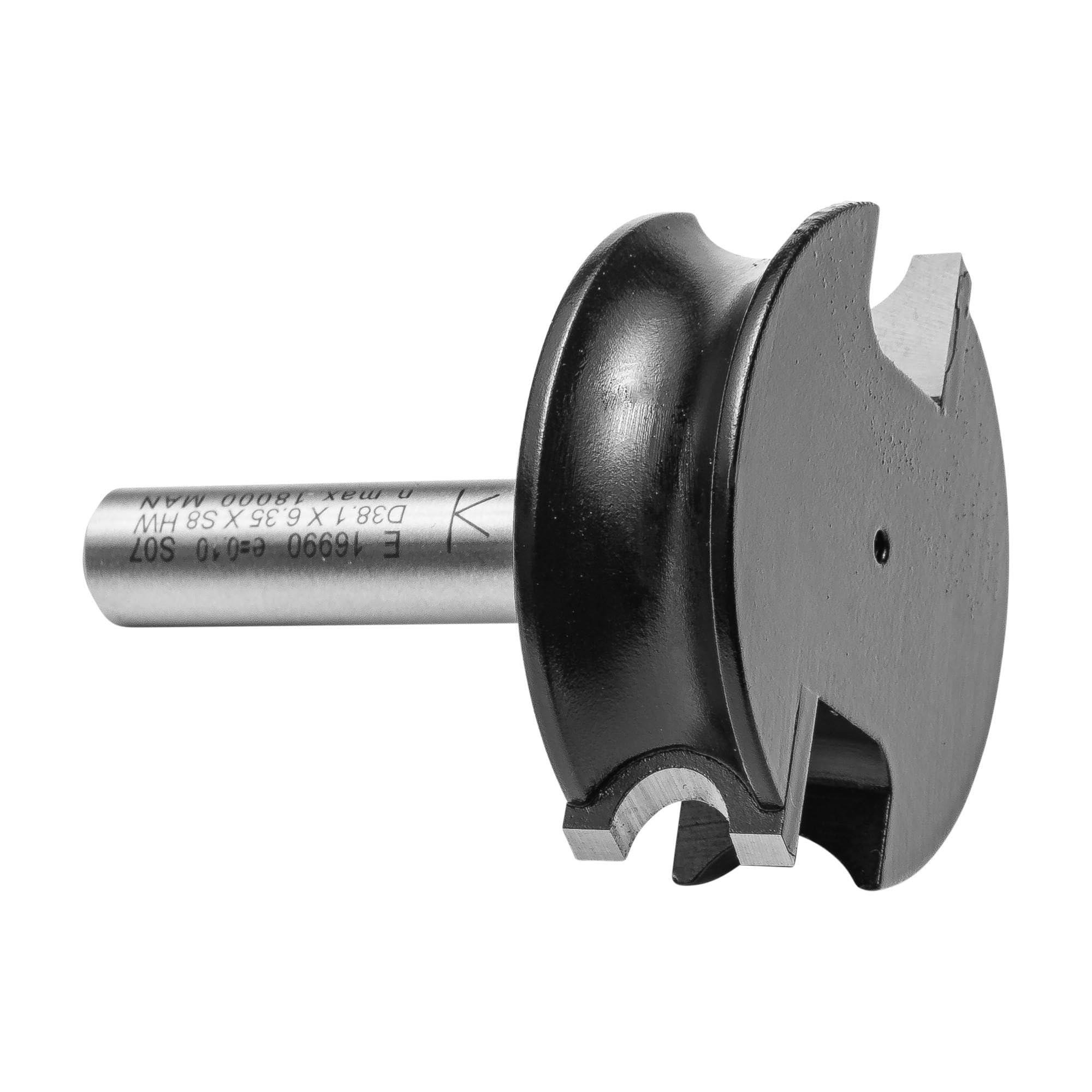 ENT 16990 Rundfräser Konvex HW, Schaft (S) 8 mm, Durchmesser (D) 38,1 mm, NL 6,35 mm, R 3,18 mm, SL 32 mm
