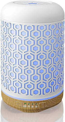 KMRIPYU Difusor de aceite esencial, humidificador ultrasónico Iron-Art de 8.8 fl oz, difusor de aceite de aromaterapia con 4 modos de temporizador y