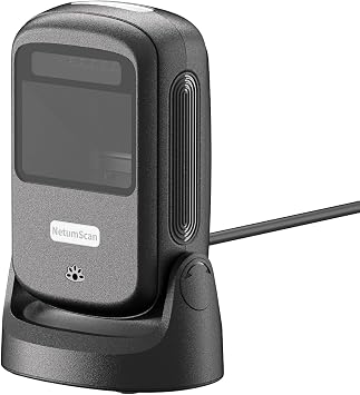 NetumScan USB Wired Desktop 1D 2D QR Barcode Scanner Hands-Free Omni-directional Barcode Reader Compatible with PC Windows/Mac/Linux for Supermarket Warehouse Retail Store Bookstore POS System CN-40