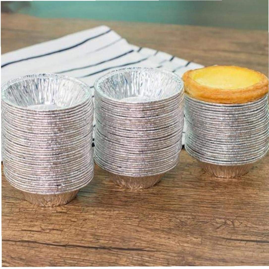 Ei Taart Mold 100 Stks/set, Wegwerp Aluminiumfolie Cups Bakken Muffin Cupcake Tin Mold Ronde Ei Tart Tins Mold