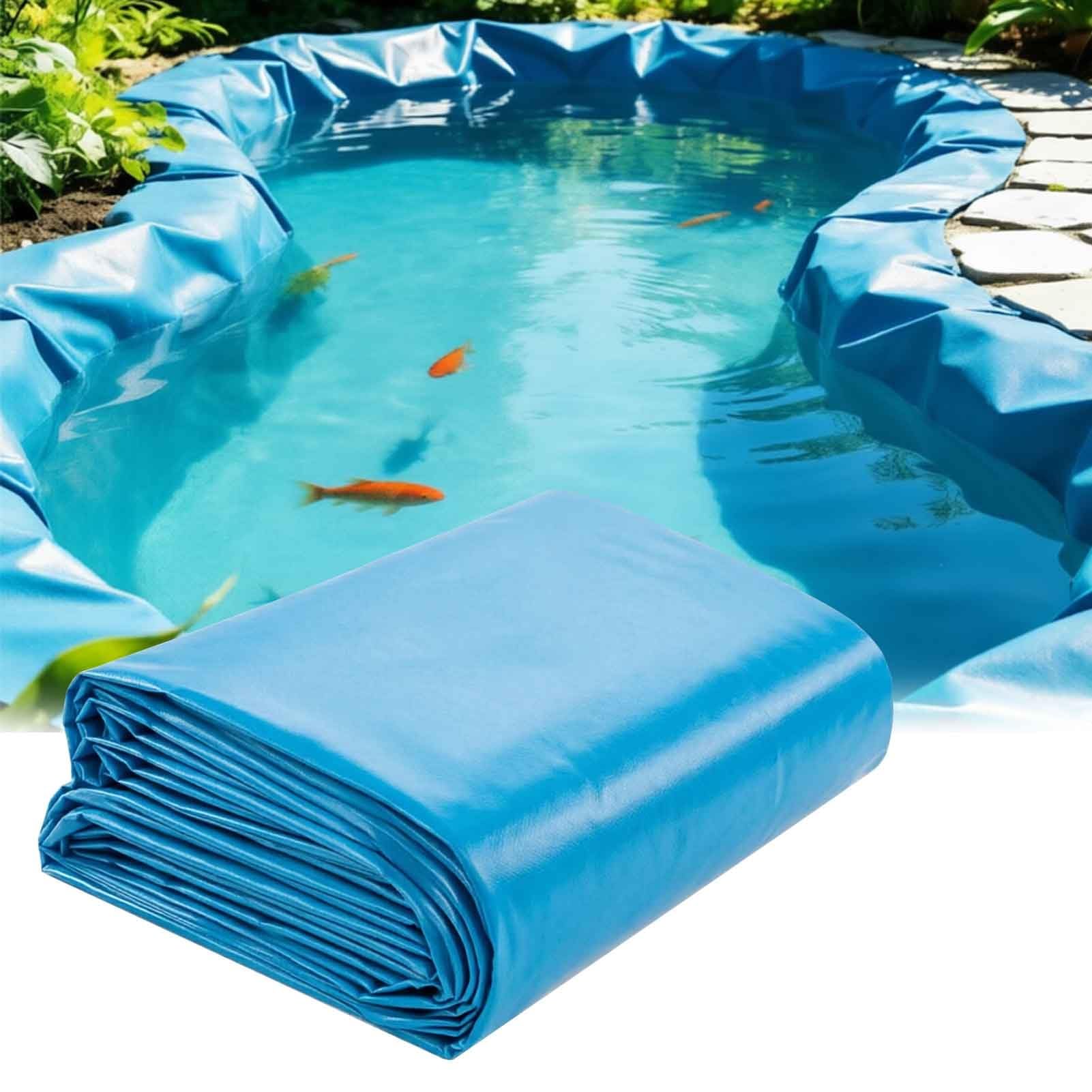 DMCHENGMA Blue HDPE Pond Liner 0.16mm, 3x5m, 6x7m, 2x8m, 5x12m, 4x10m, 7x12m, 3x8m, 6x6m Waterproof Anti-UV Fish Pool Membrane for Koi Ponds & Waterfalls - Custom Size(6x6m(19.7x19.7ft))