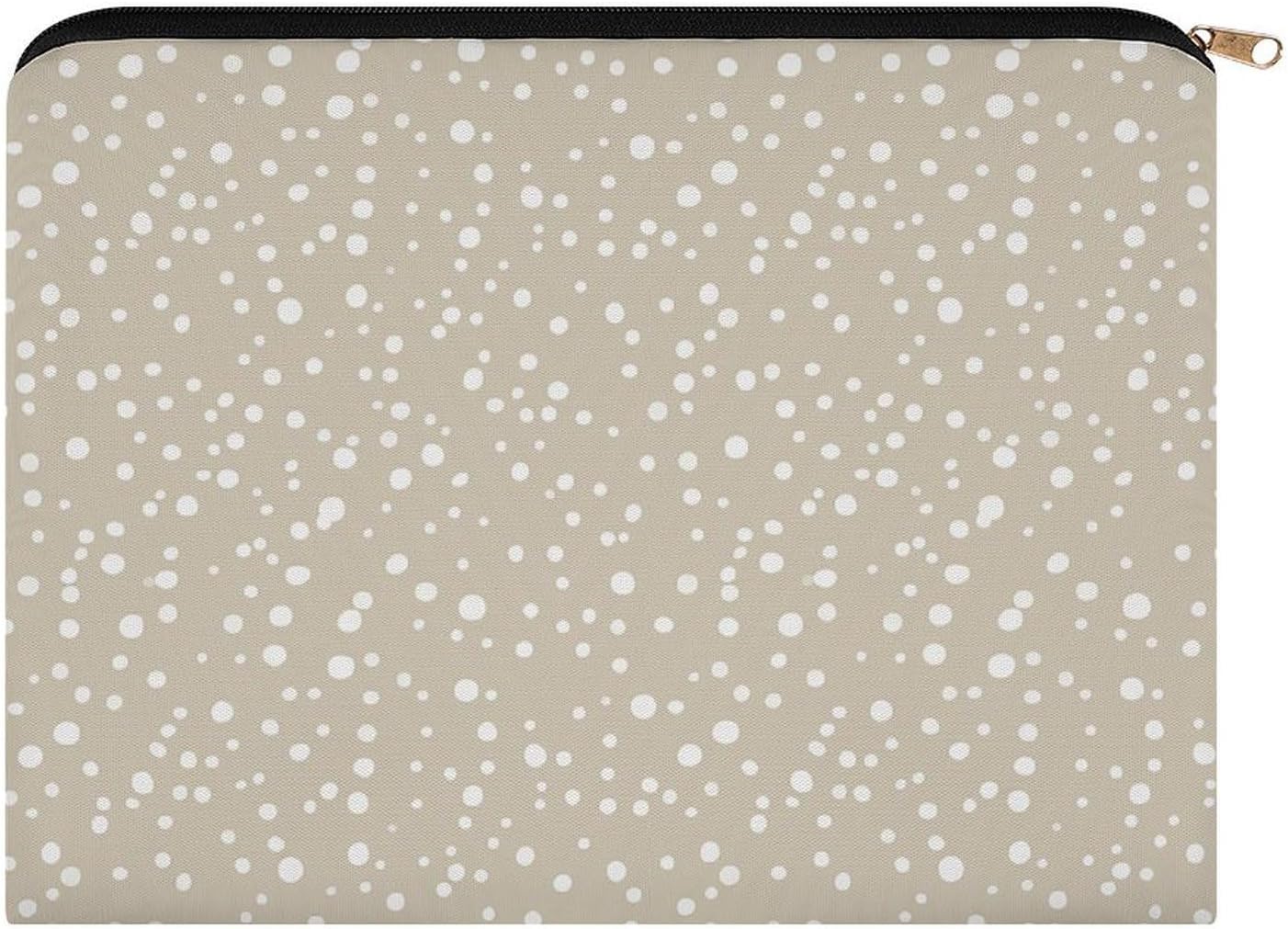 Lightweight Polyester Seamless Dot Makeup Bag with Zipper
