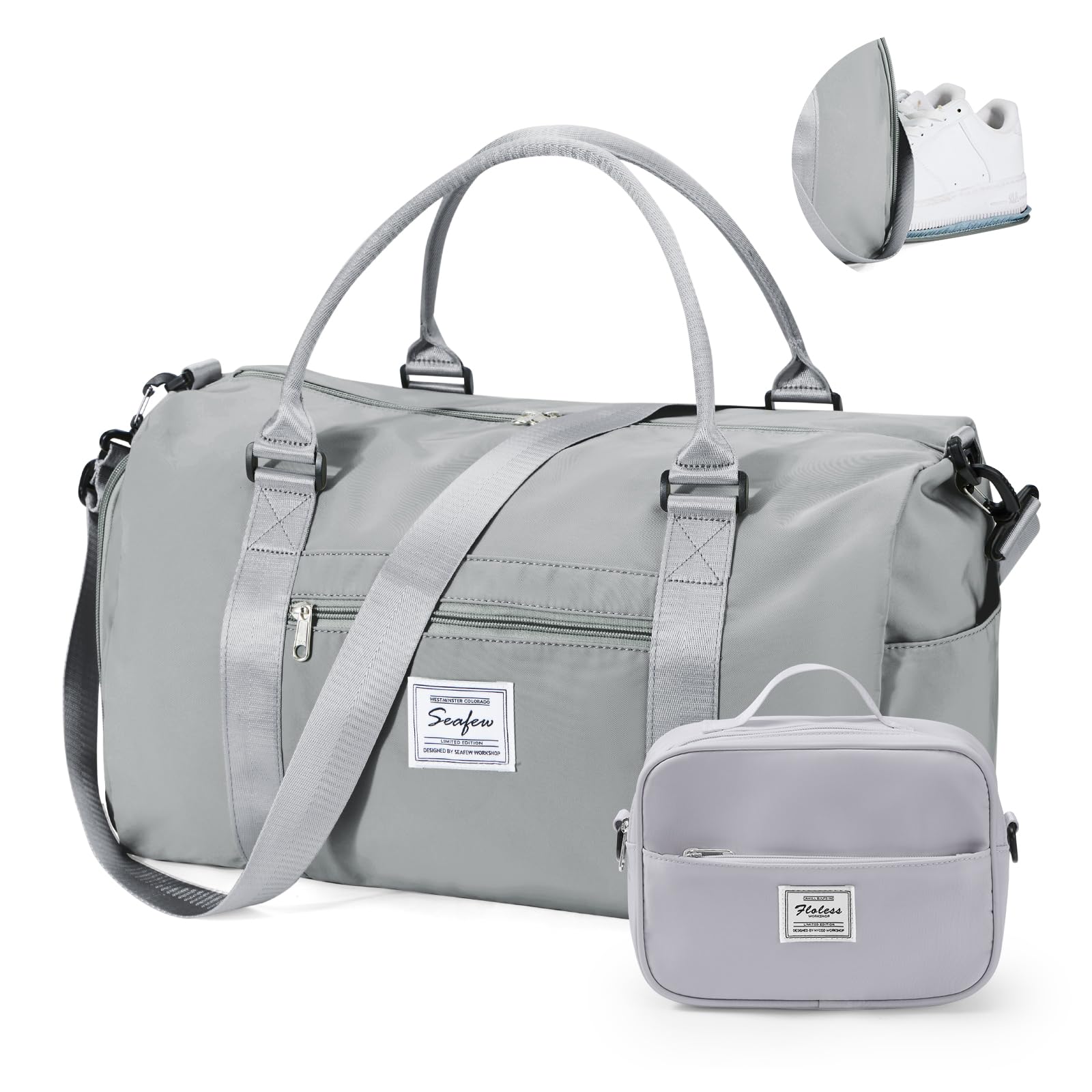 Gym Bag for Women with Shoes Compartment,Small Duffel Bag Sport bag with Toiletry Bag Overnight Travel Tote Bags Weekender Carry on Bag Personal Item