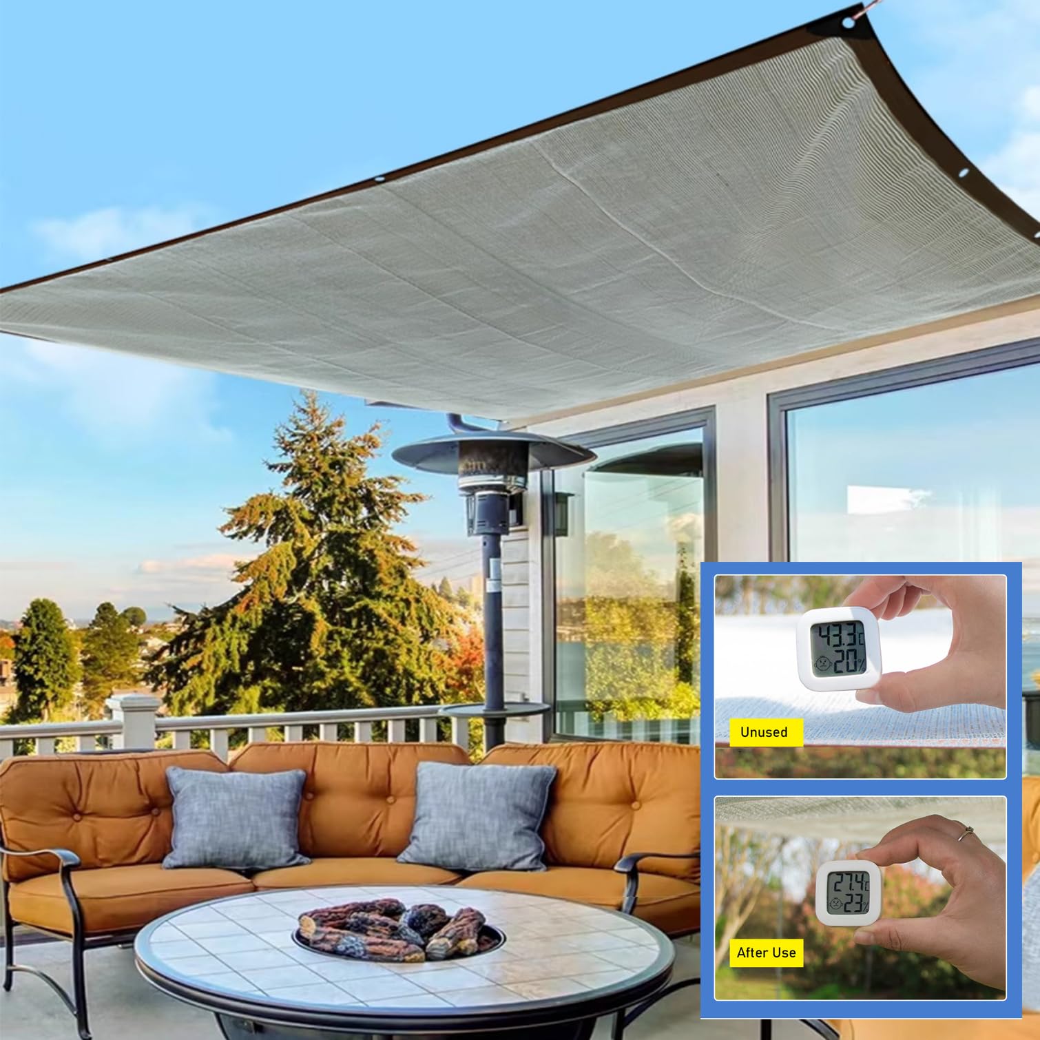 99% odblaskowa tkanina aluminiowa do ochrony cieplnej - tkanina siatkowa z oczkami, idealna na kemping, do szklarni, schroniska dla psów - 200 cm x 1100 cm, osłona przeciwsłoneczna