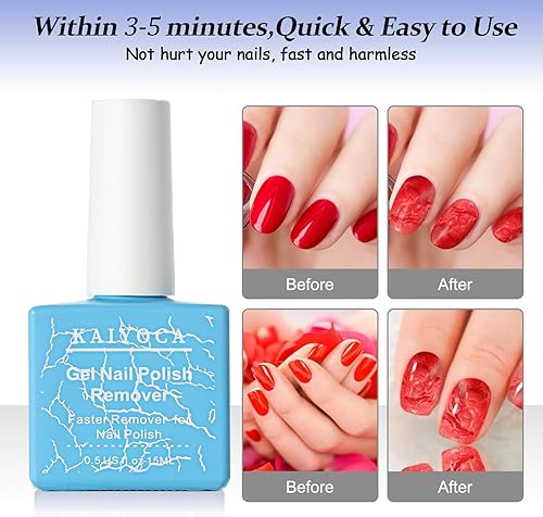 Miniatura 4 de Removedor de esmalte de uñas de gel (2 paquetes), elimina el esmalte de uñas profesional en 3-5 minutos, fácil y rápidamente, esmalte de uñas