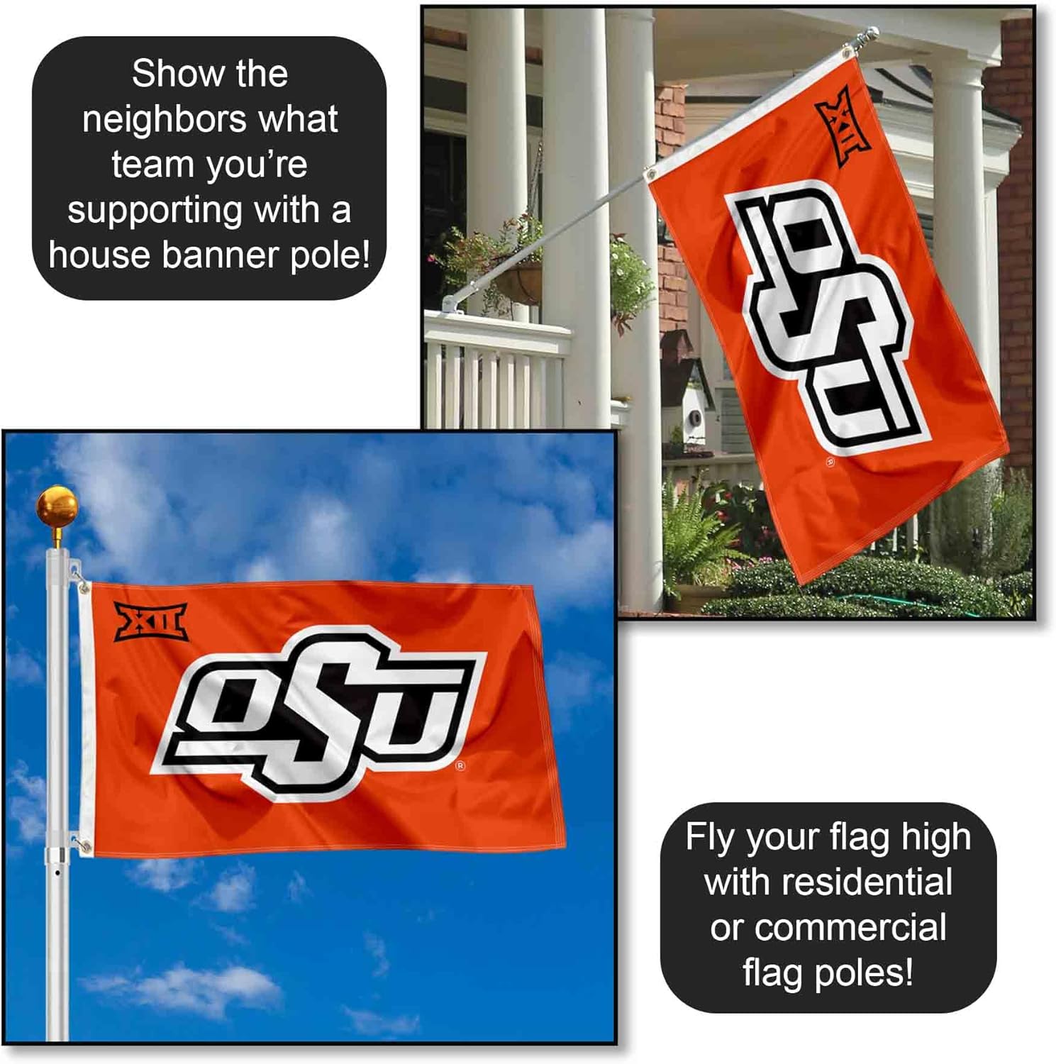 OSU Cowboys Big 12 3x5 Flag