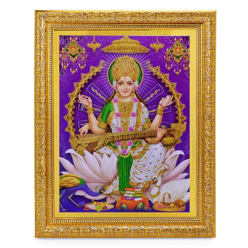 Saraswati Mata cadre pour salon et espace de méditation zen
