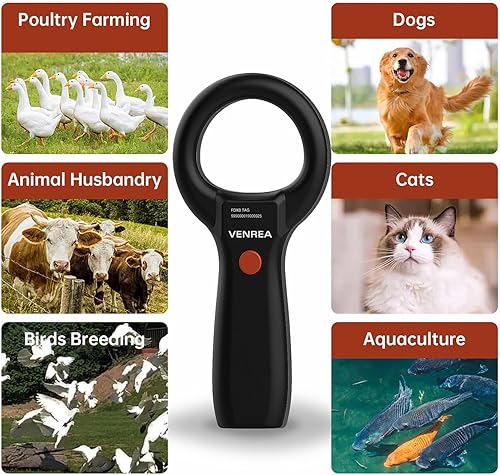 Miniatura 6 de VENREA Escáner de microchip Escáner de identificación de mascotas Lector de tarjetas Escáner de mano de animales, Escáner de chip de animales