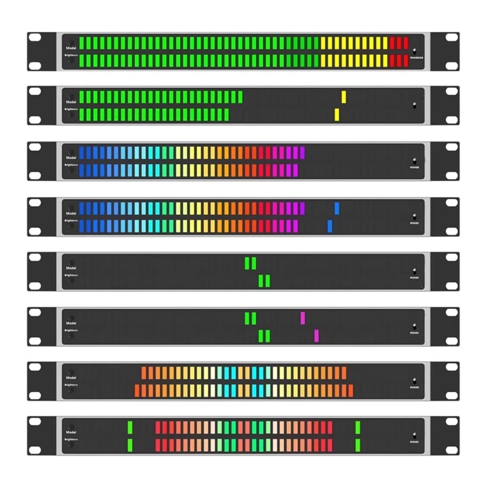 Indicatore musicale a LED, analizzatore audio VU Meter Display con 8 modalità e 5 impostazioni di luminosità regolabili, per studio e uso domestico