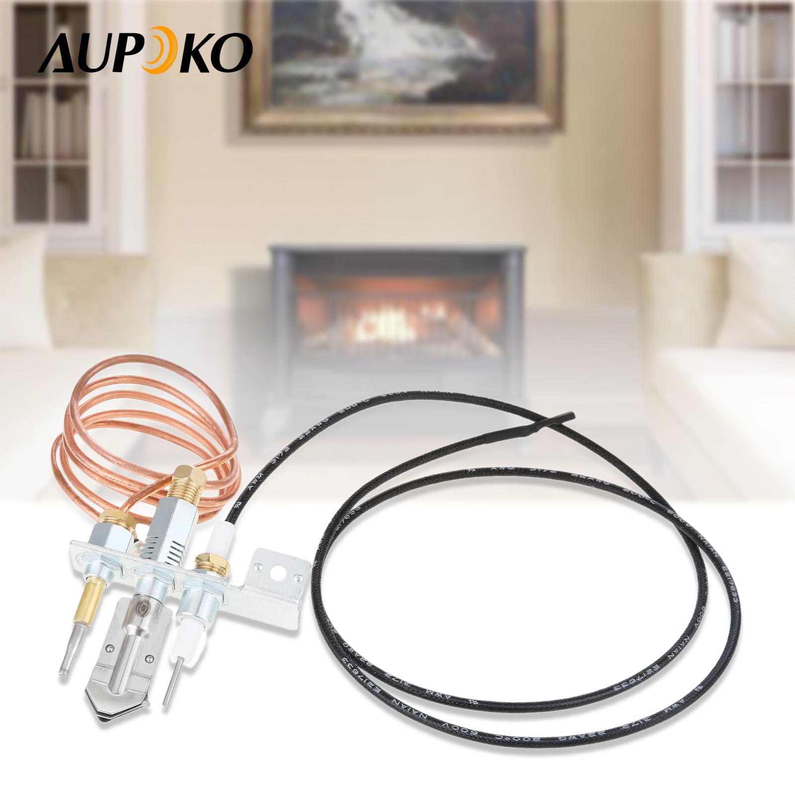 Aupoko Gas natural M9*1 termopar y encendido 900 mm piloto quemador kit para chimenea/termopar gas calentador de agua piezas