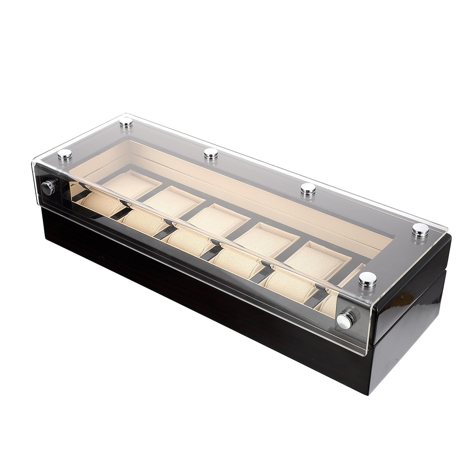 Balacoo Caja de Almacenamiento de Relojes Organizador de Almacenamiento de Relojes Estilo Vintage Madera Negro