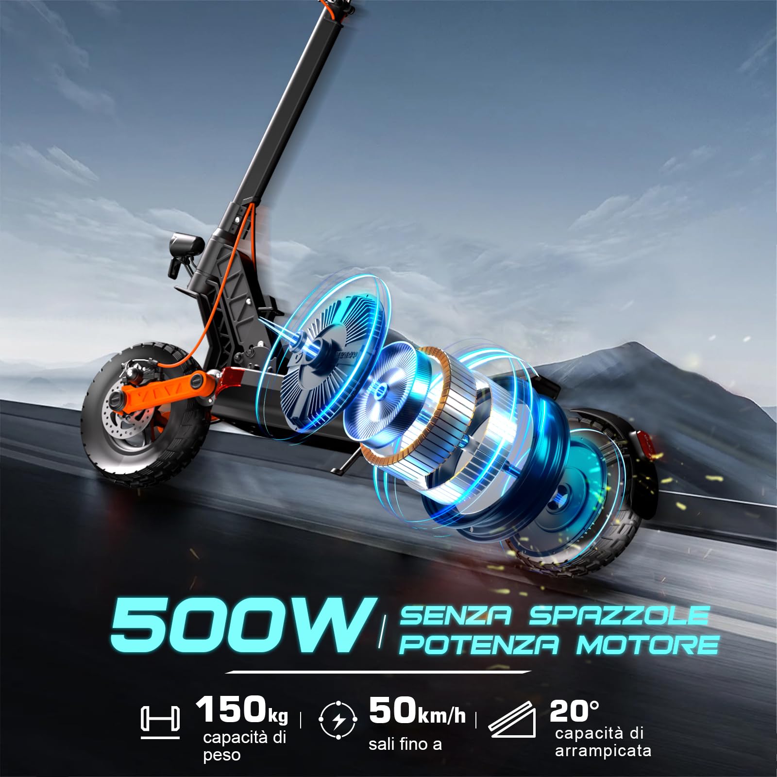JOYOR Monopattino Elettrico, 60-90KM 48/60V 18Ah, Carico 150kg, Doppio Ammortizzatore e Freni a Disco Anteriori e Posteriori, Monopattino Elettrico per Adulti Pieghevole