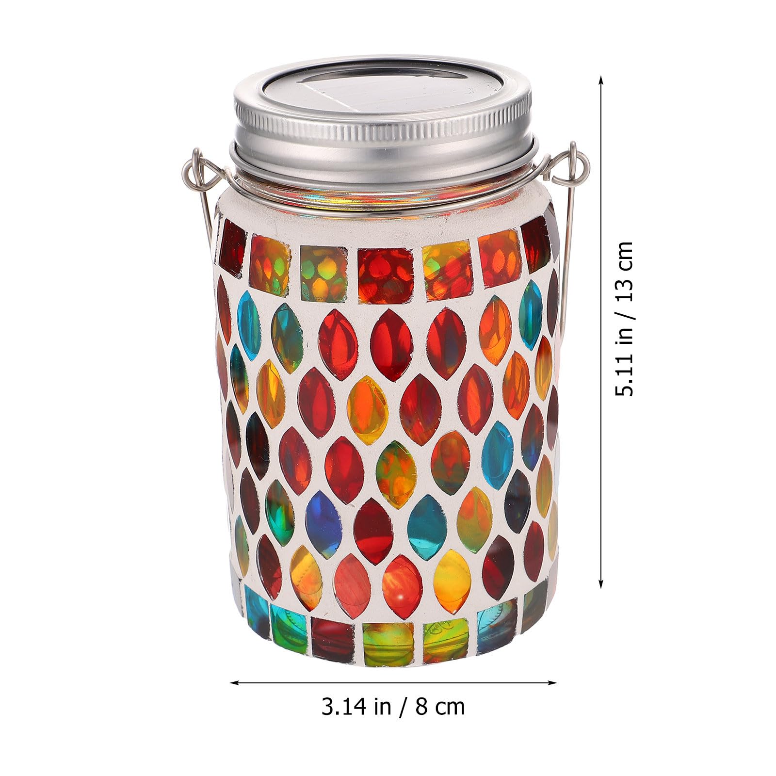 Beavorty Solar Außenleuchte mit Mosaikglas Solar Tischlaterne für Gartenbeleuchtung Bunte Solarlampe für Außenbereich und Romantische Gartendekoration