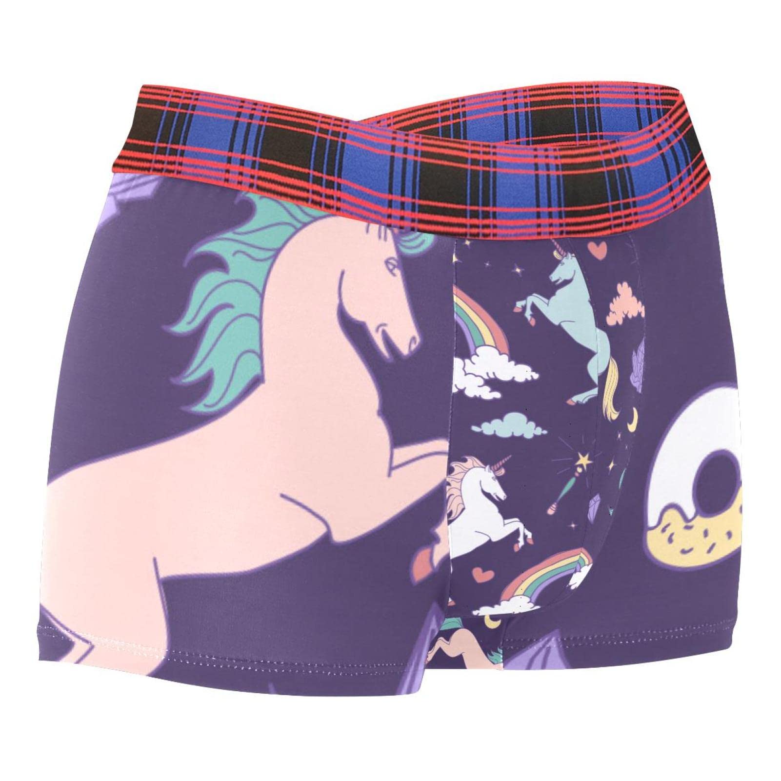AxssjSMen’s Boxer Briefs Stretch Comfortable Breathable No Ride Up Underwear Myth Unicorns Rainbow Cloud Magic