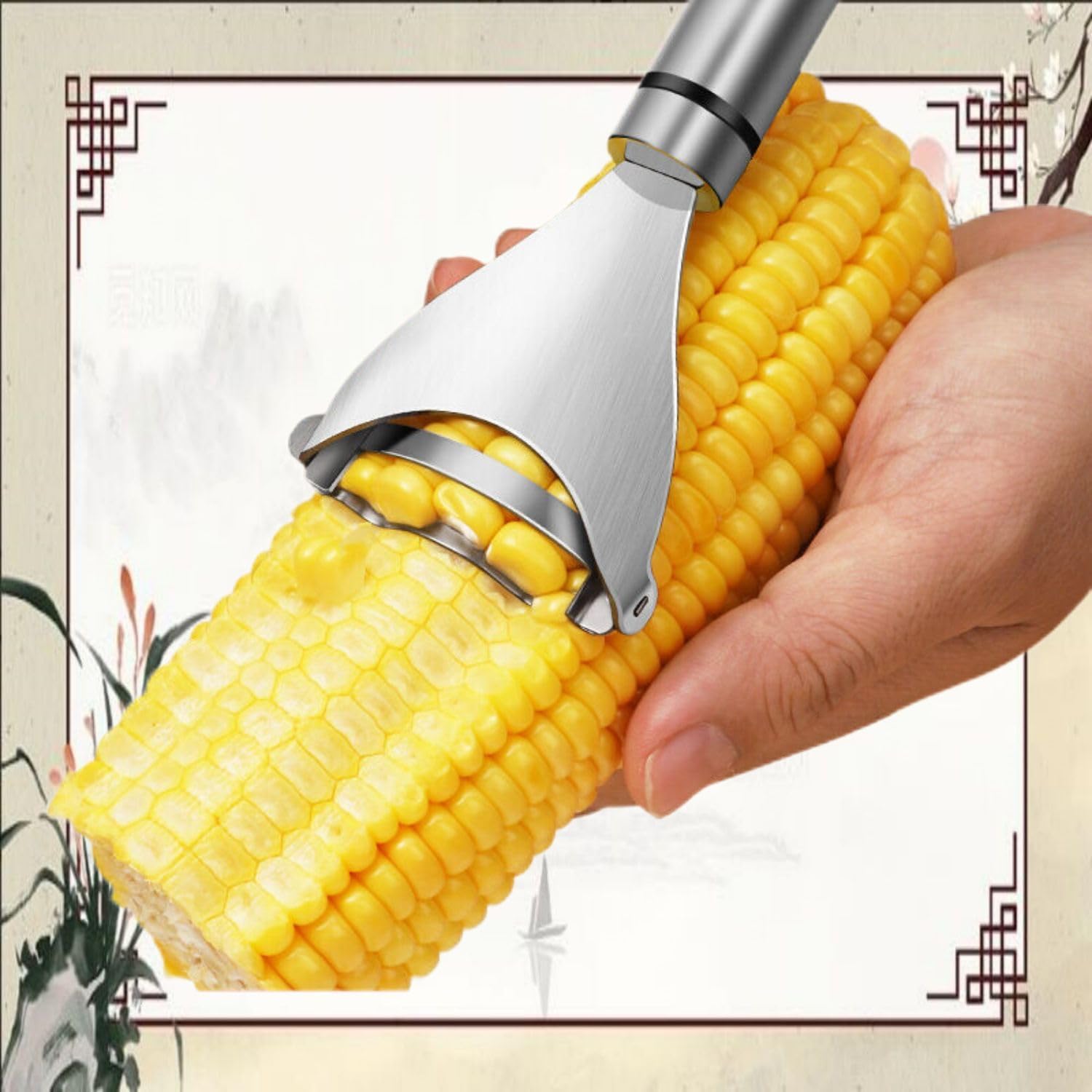 厨房玉米剥离神器加厚不锈钢玉米刨家用剥玉米 Corn Peeler Corn Planer Thresher 手动削鲜玉米脱粒神器 Household Cleaning，Kitchen Storage Essentials