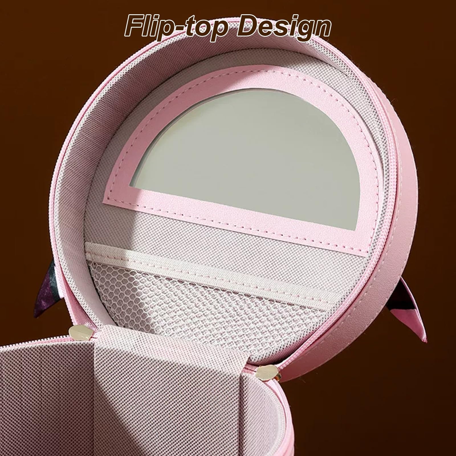 Borsa da Toilette con Doppia Apertura a Cerniera, Borsa per Cosmetici e Accessori Quotidiani, Elegante Multifunzionale, per un'organizzazione Ottimale, con Apertura Ribalta(Brown)