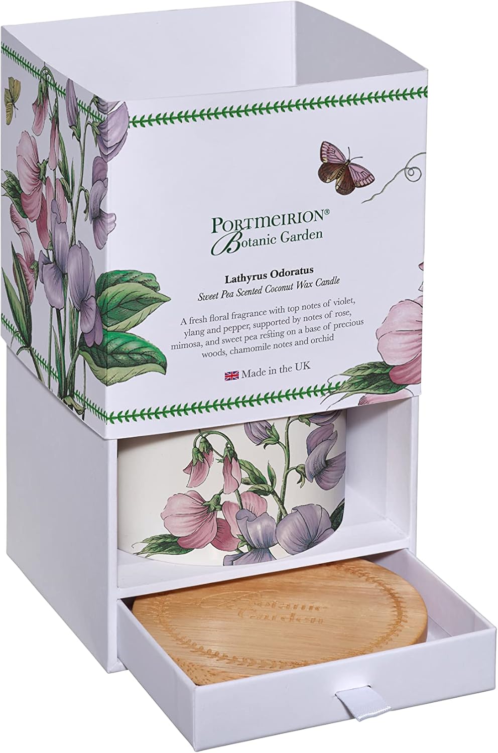 Portmeirion, Botanic Garden Ceramic Wax Candle Sweet Pea