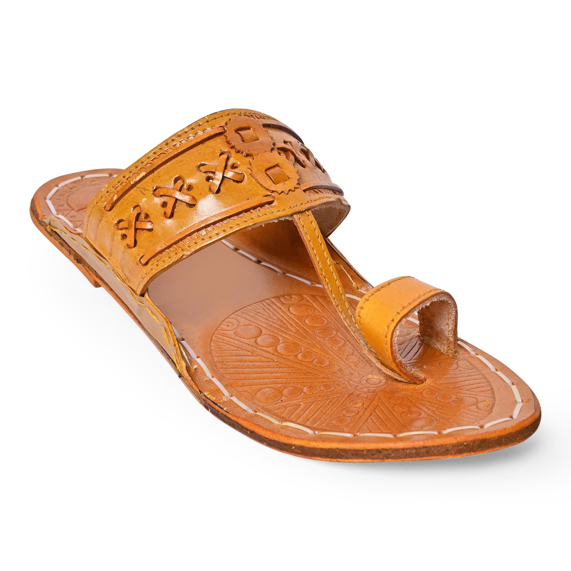 Royal Khwaab Men's Daily/Casual/Ethnicwear Slip-on Brown Color Flat Handmade Kolhapuri Chappal (Brown