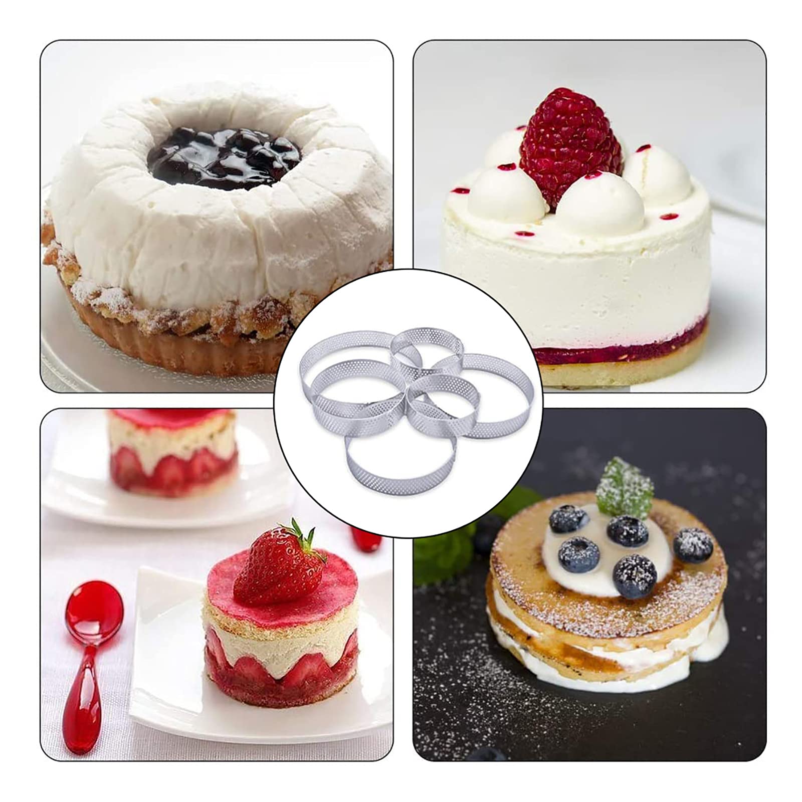 Set di 2/3/4 stampi rotondi per torte in acciaio i... - Vicedeal