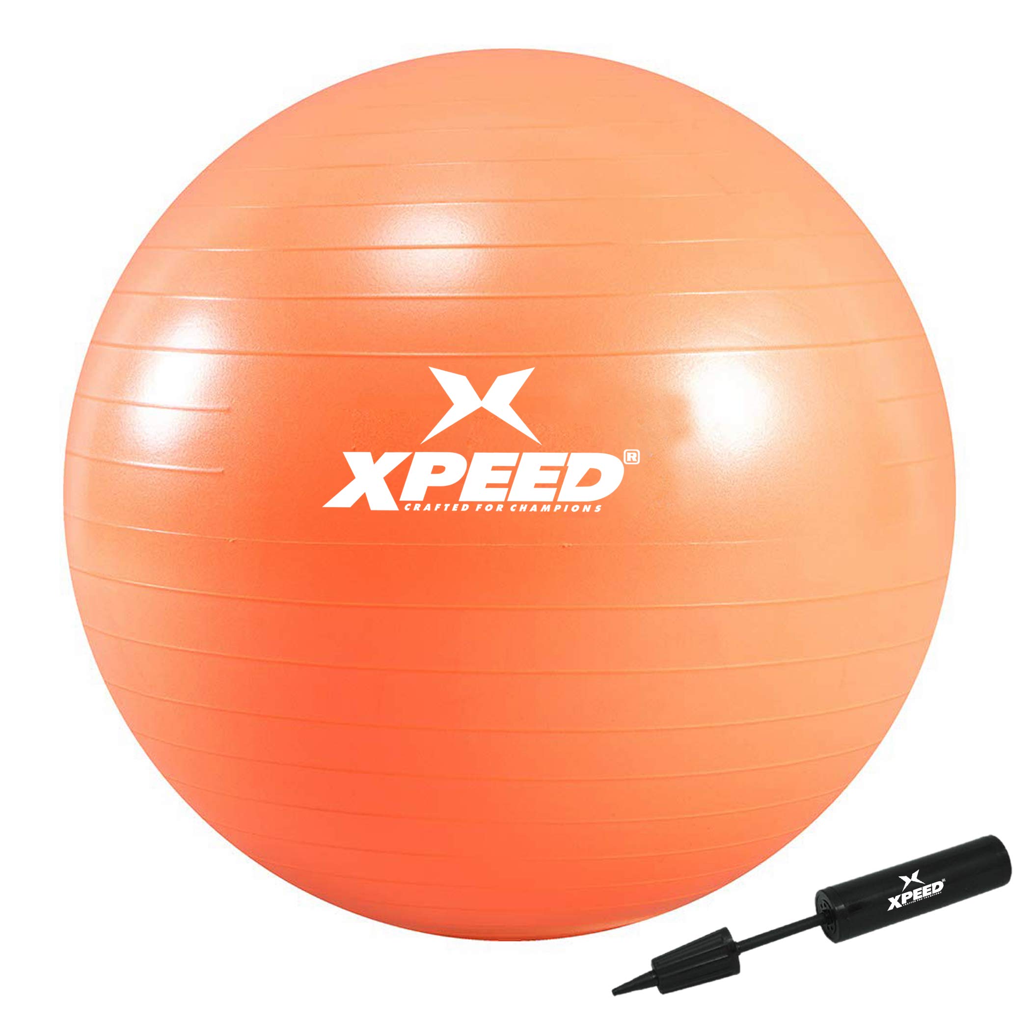 Xpeed XP-1206 Anti-Burst-Gymnastikball für Yoga, Pilates, Stretching und mehr, Orange, 65 cm